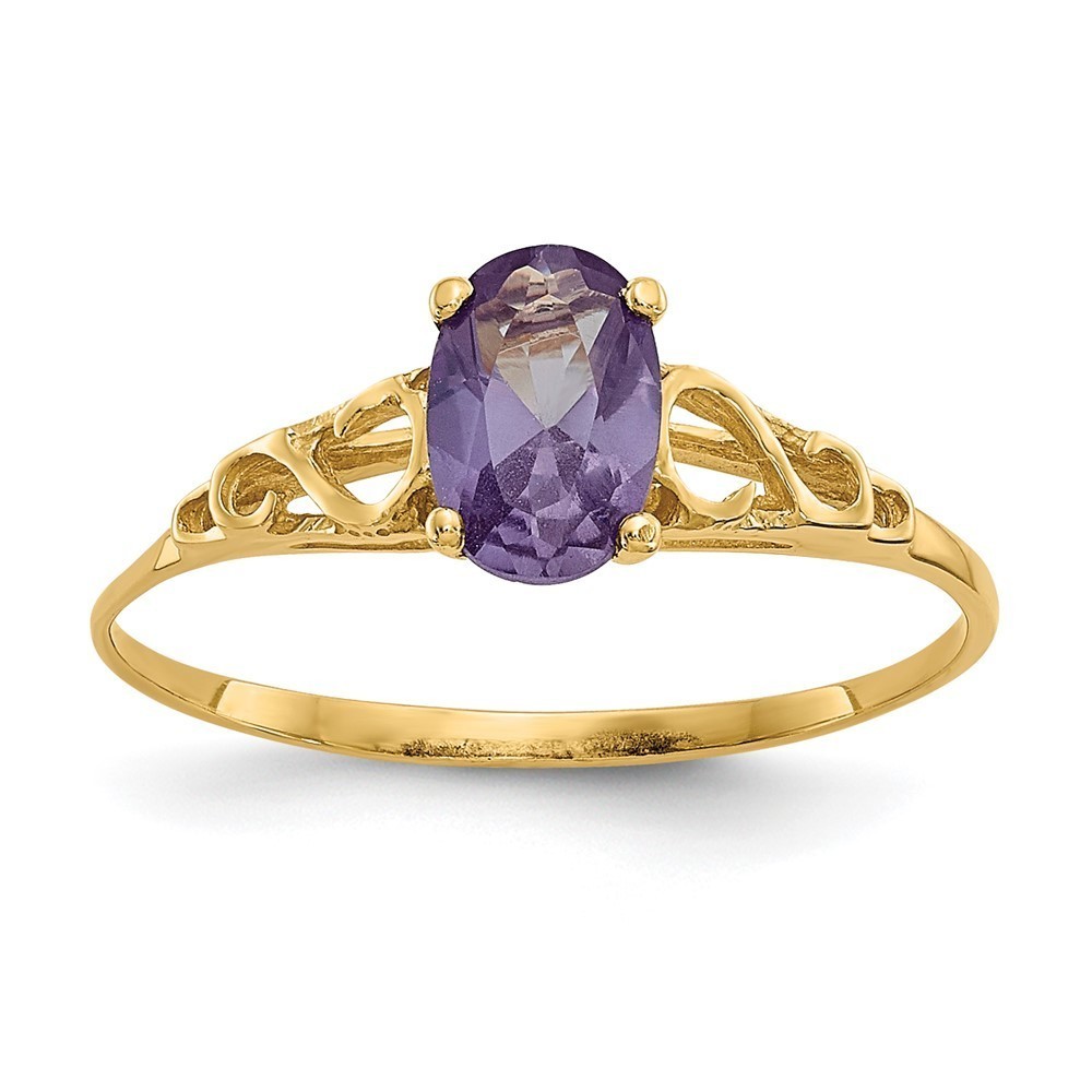 14k Yellow Gold Madi K Synthetic Alexandrite Birthday Stone Ring Size 5 Children